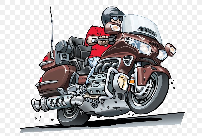 Cartoon Honda Gold Wing Birthday Motorcycle Accessories, PNG, 700x552px, Cartoon, Animated Film, Automotive Design, Birthday, Car Download Free