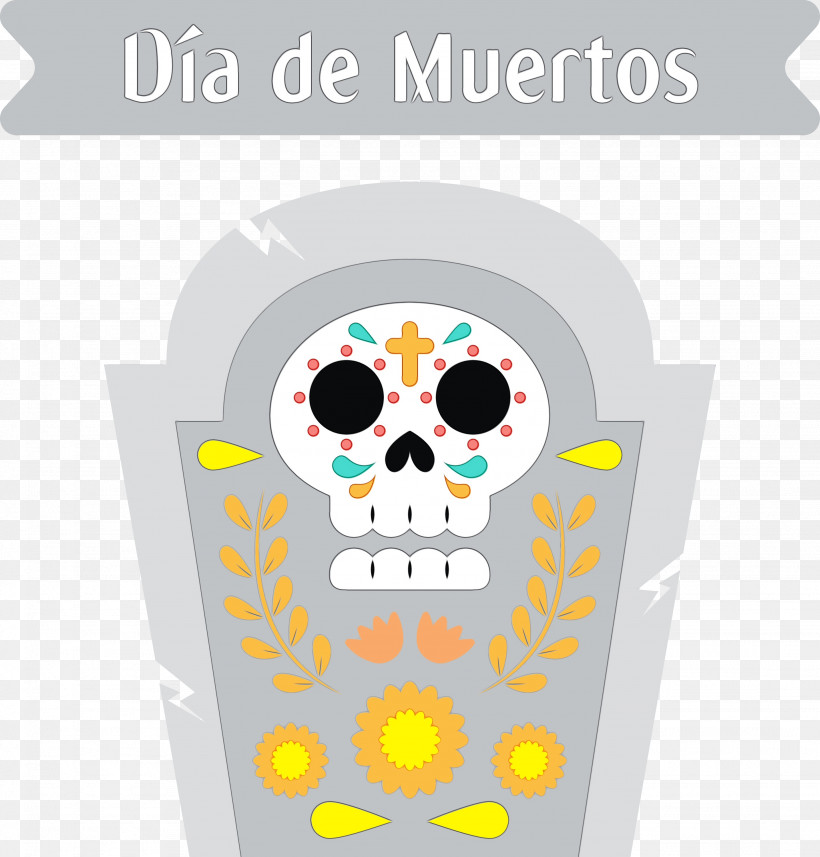 Yellow Font Meter, PNG, 2868x3000px, Day Of The Dead, D%c3%ada De Muertos, Meter, Paint, Watercolor Download Free