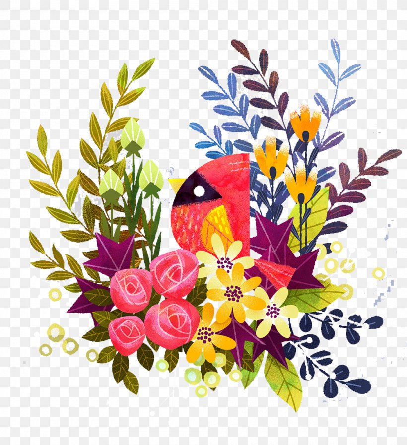 Floral Design Bird Art: Using Graphite And Coloured Pencils Leaf Illustration, PNG, 1000x1095px, Floral Design, Art, Bird, Branch, Creativity Download Free