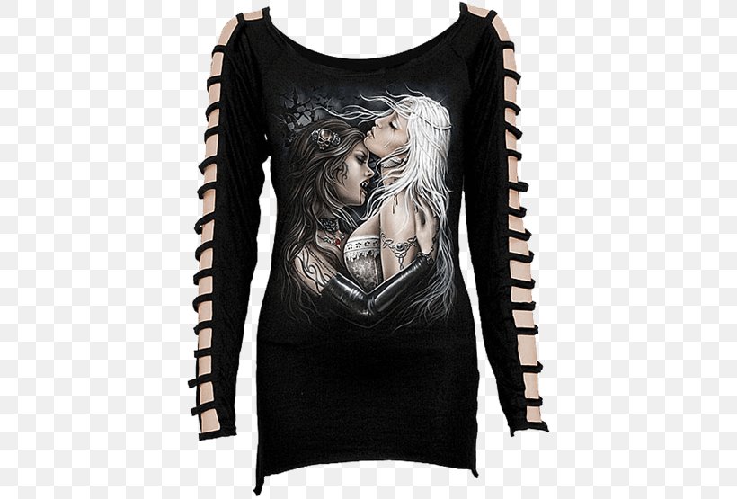 Long-sleeved T-shirt Top Gothic Fashion, PNG, 555x555px, Tshirt, Clothing, Dress, Gothic Fashion, Joint Download Free