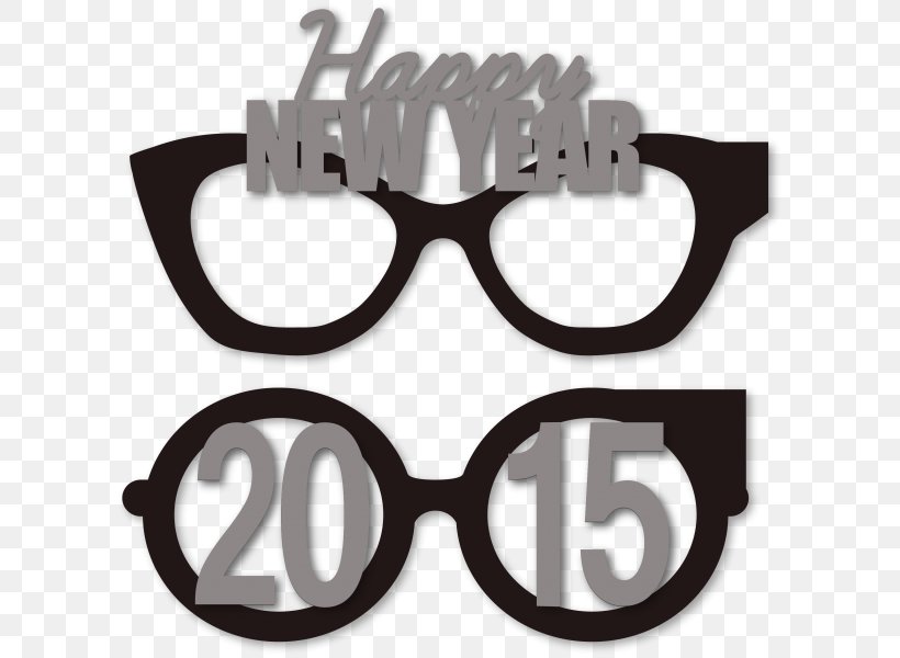 New Year's Glasses Clip Art New Year's Eve, PNG, 611x600px, Glasses, Brand, Christmas Day, Eyewear, Glass Download Free