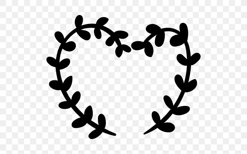 Wreath Heart Twig, PNG, 512x512px, Wreath, Autocad Dxf, Black And White, Branch, Heart Download Free