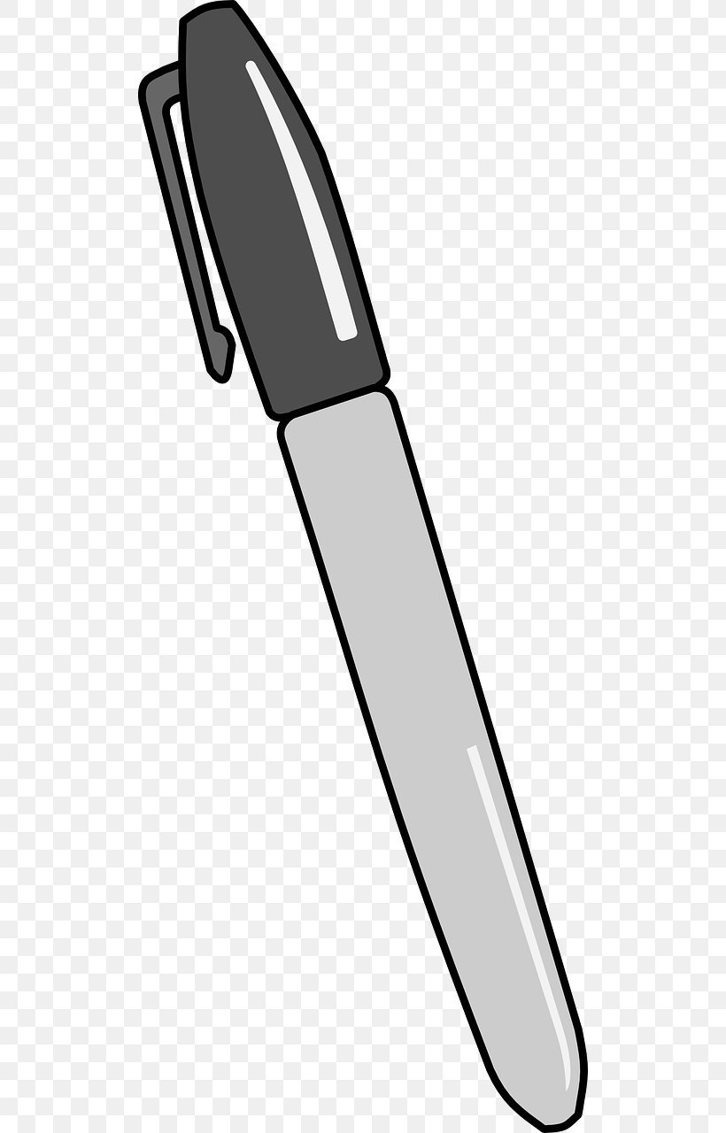 Permanent Marker Marker Pen Sharpie Clip Art, PNG, 640x1280px, Permanent Marker, Black And White, Drawing, Dryerase Boards, Felt Download Free