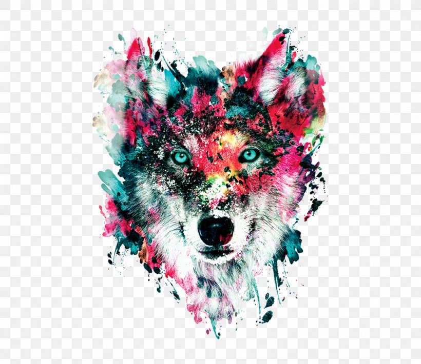 Wolf T-shirt Watercolor Painting Art Canvas, PNG, 1024x887px, Watercolor, Cartoon, Flower, Frame, Heart Download Free