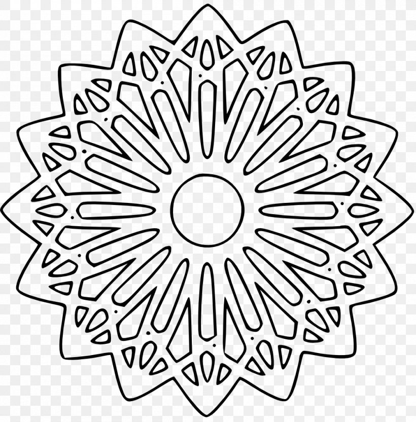 Drawing Rose Window Line Art Clip Art, PNG, 1000x1015px, Drawing, Area, Art, Black And White, Flower Download Free