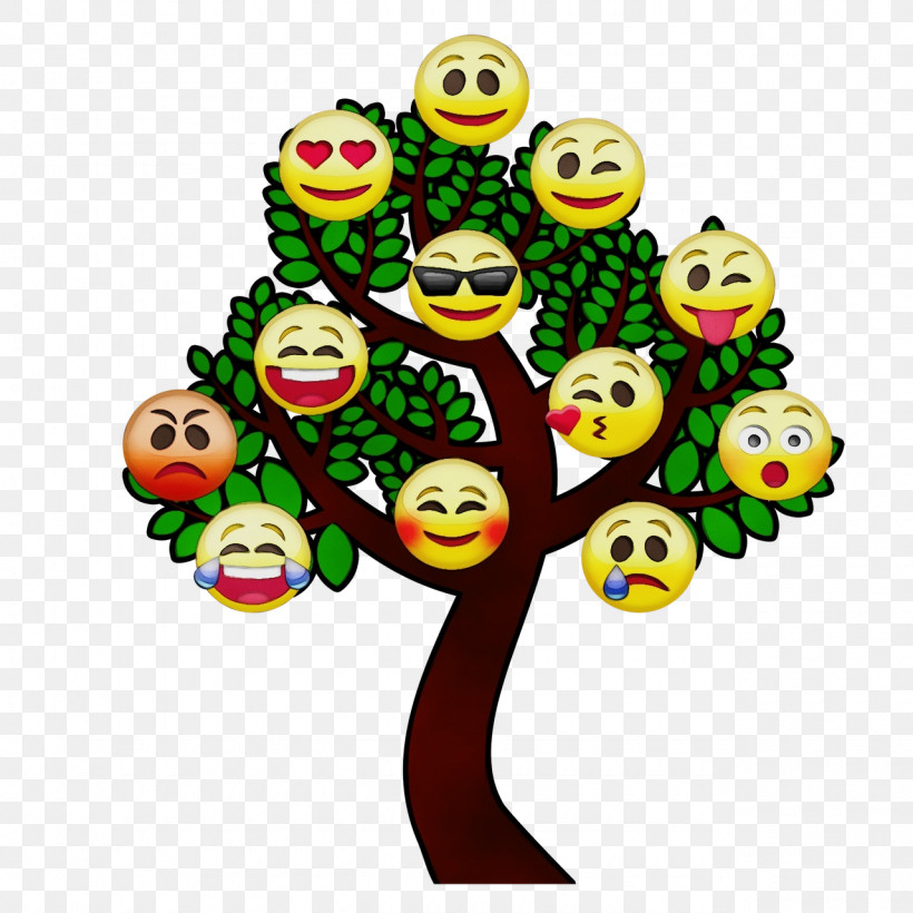 Emoticon, PNG, 1280x1280px, Watercolor, Emoticon, Paint, Plant, Smile Download Free