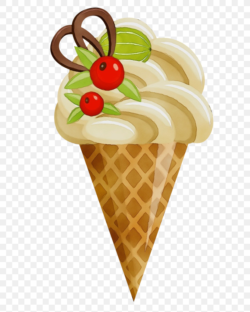 Ice Cream, PNG, 656x1024px, Watercolor, Cone, Flavor, Fruit, Ice Download Free