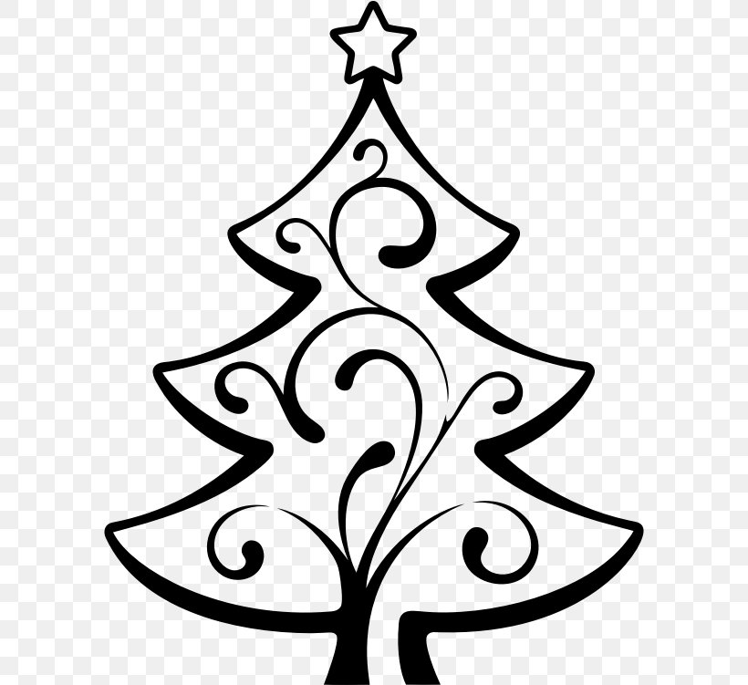 Christmas Tree, PNG, 592x751px, Christmas Tree, Blackandwhite, Christmas Decoration, Christmas Ornament, Holiday Ornament Download Free