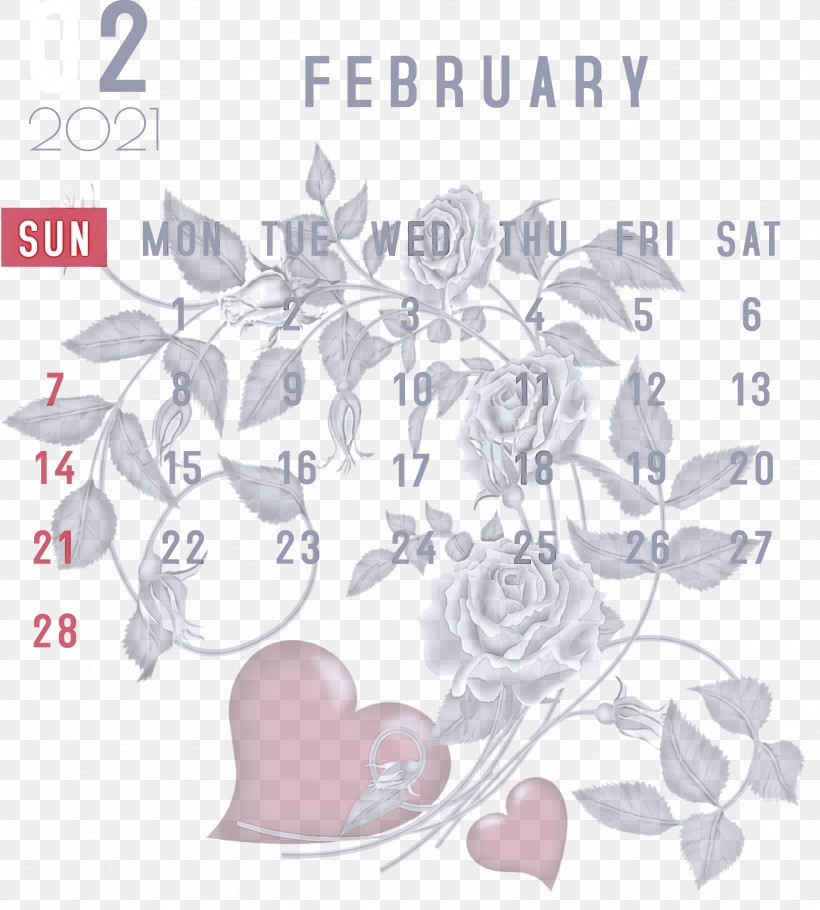 February 2021 Printable Calendar February Calendar 2021 Calendar, PNG, 2701x3000px, 2021 Calendar, Biology, Flower, Geometry, Line Download Free