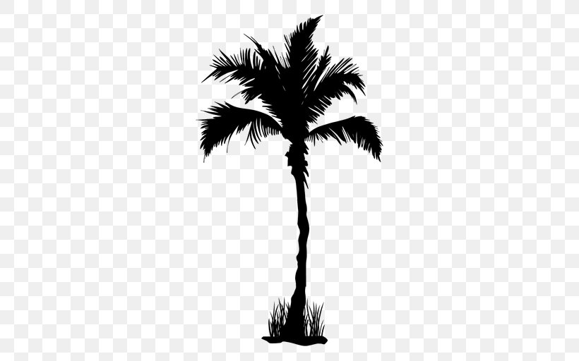 Arecaceae Tree Clip Art, PNG, 512x512px, Arecaceae, Arecales, Black And White, Borassus Flabellifer, Branch Download Free