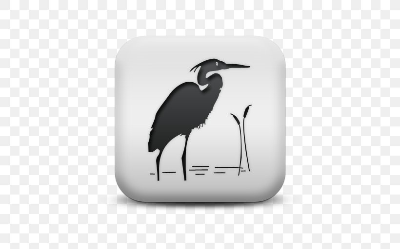 Great Blue Heron Water Bird, PNG, 512x512px, Heron, Beak, Bird, Black And White, Cartoon Download Free