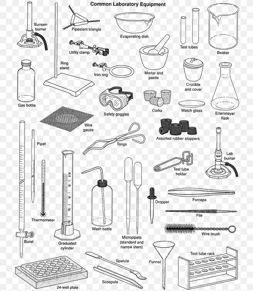 Laboratory Science Chemistry Echipament De Laborator Microscope Slides, PNG, 736x943px, Laboratory, Artwork, Beaker, Biology, Black And White Download Free