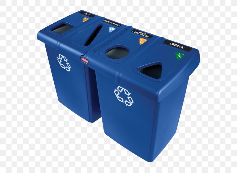 Rubbish Bins & Waste Paper Baskets Plastic Recycling Bin Rubbermaid, PNG, 600x600px, Rubbish Bins Waste Paper Baskets, Blue, Container, Hardware, Lid Download Free