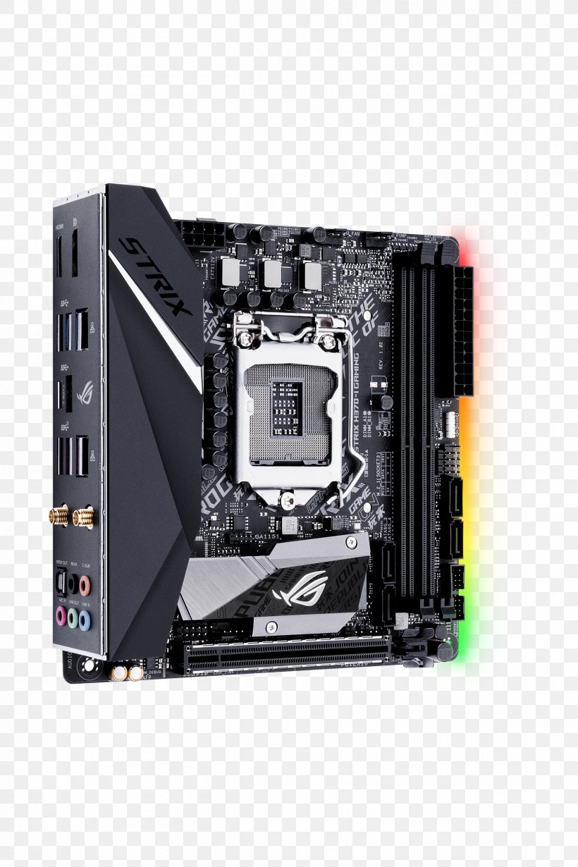 Asus Rog Strix Gaming Intel LGA 1151 Mini-ITX Motherboard, PNG, 2400x3600px, Intel, Asus, Computer Accessory, Computer Case, Computer Component Download Free