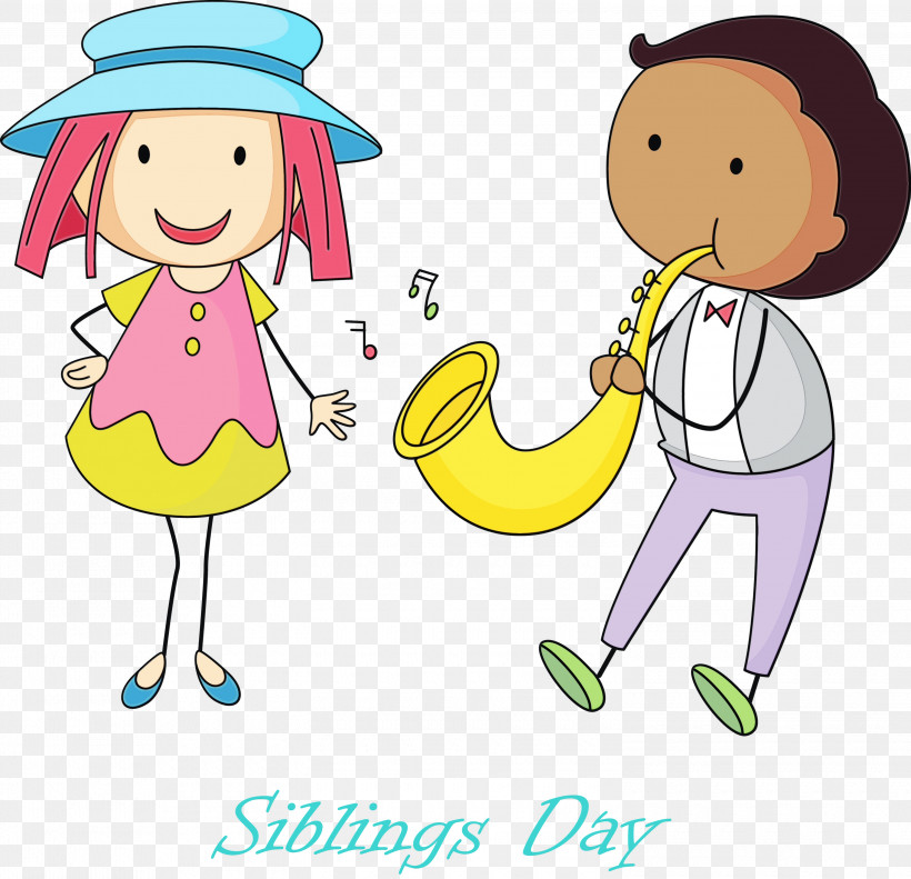 Cartoon Sharing Happy Child Pleased, PNG, 3000x2896px, Happy Siblings Day, Cartoon, Child, Happy, Paint Download Free