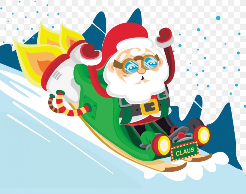 Santa Claus Sled Rocket Christmas, PNG, 967x761px, Santa Claus, Art, Christmas, Christmas Decoration, Christmas Ornament Download Free