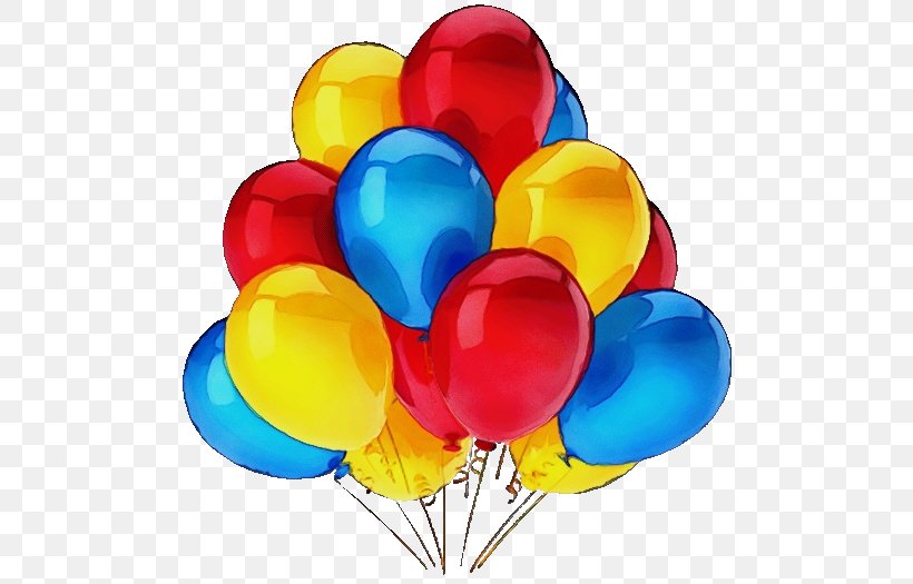 Happy Birthday Balloons, PNG, 500x525px, Watercolor, Anniversary, Ballonnen Happy Birthday 10st, Balloon, Birthday Download Free