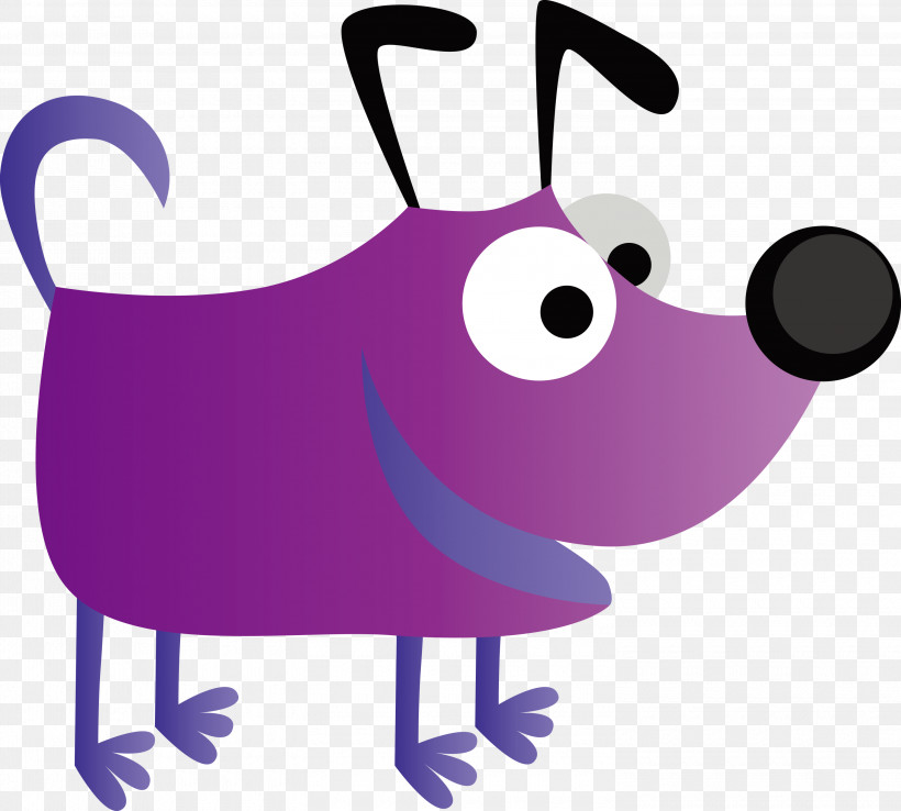 Purple Cartoon Violet Snout Animation, PNG, 3000x2702px, Cute Cartoon Dog, Animation, Cartoon, Purple, Snout Download Free