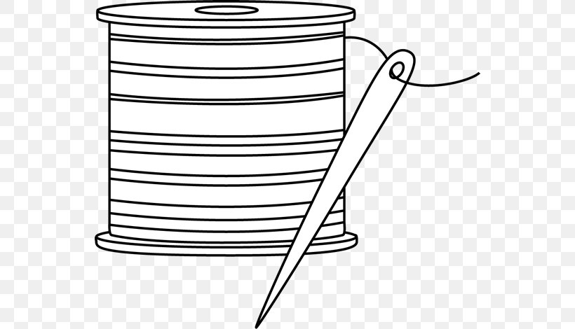 Thread Hand-Sewing Needles Coloring Book Clip Art, PNG, 550x470px, Thread, Area, Black And White, Bobbin, Color Download Free