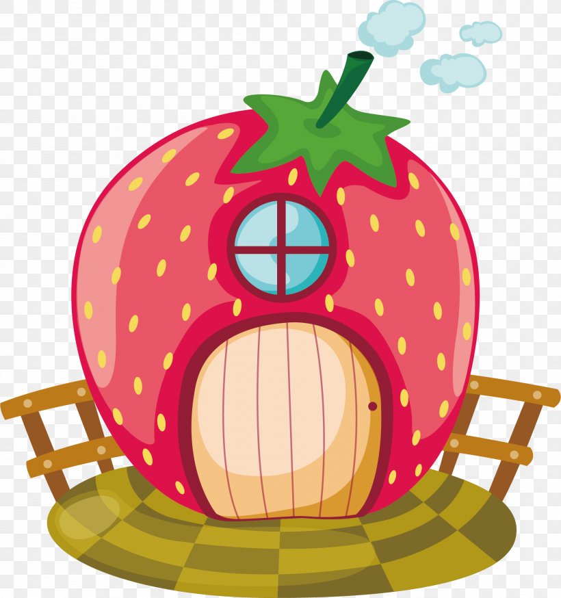 House Strawberry Cartoon Illustration, PNG, 1897x2024px, House, Cartoon, Drawing, Food, Fruit Download Free