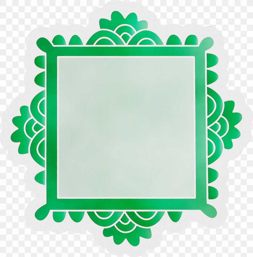 Picture Frame, PNG, 2953x3000px, Classic Frame, Area, Biology, Classic Photo Frame, Green Download Free