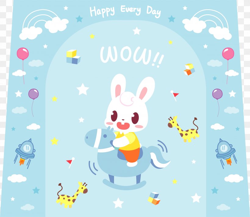 Easter Bunny Illustration Clip Art Greeting & Note Cards Bird, PNG, 3000x2612px, Easter Bunny, Area, Art, Bird, Blue Download Free