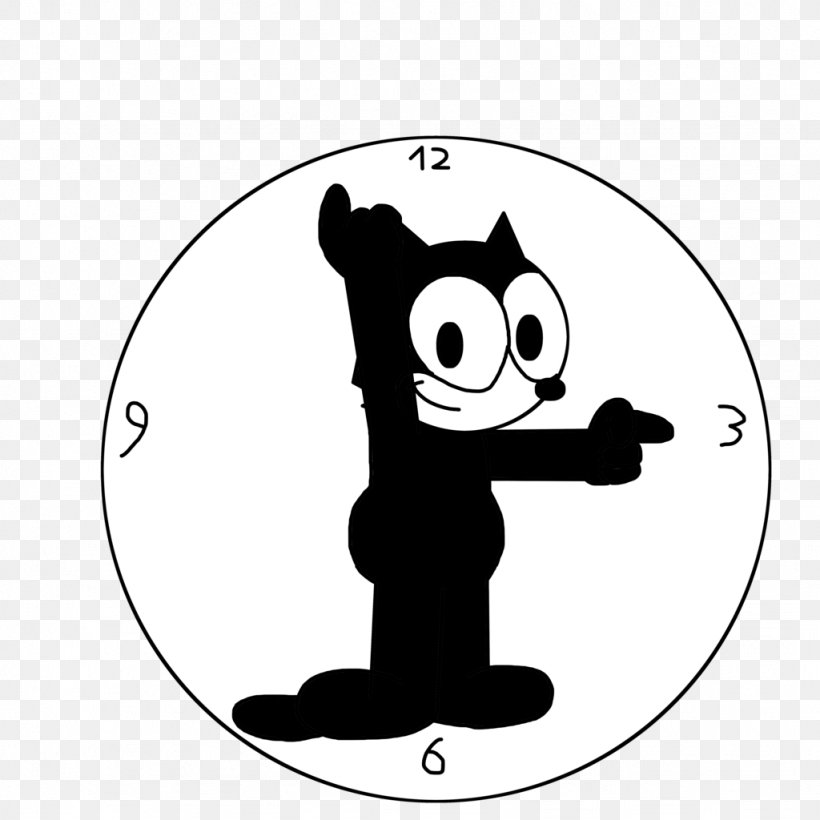 Felix The Cat Kit-Cat Klock Cartoonist, PNG, 1024x1024px, Cat, Animated Film, Animator, Bear, Black Download Free