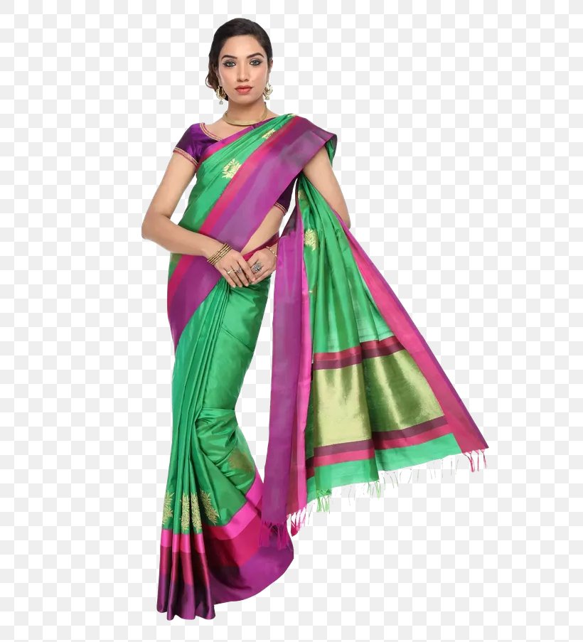 Silk Banarasi Sari Varanasi Handloom Saree, PNG, 602x903px, Watercolor, Cartoon, Flower, Frame, Heart Download Free