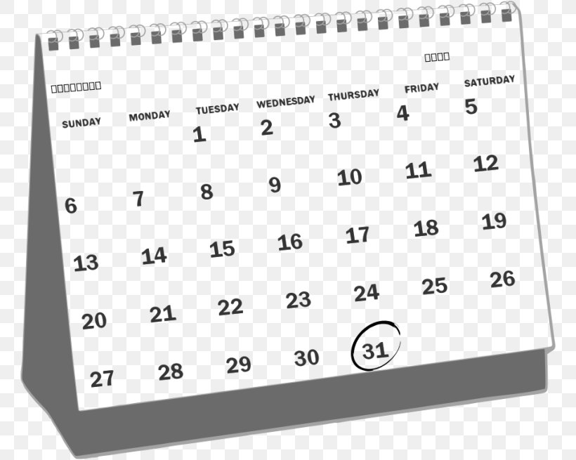 Calendar Black And White Clip Art, PNG, 768x655px, Calendar, Area, Black, Black And White, Blog Download Free
