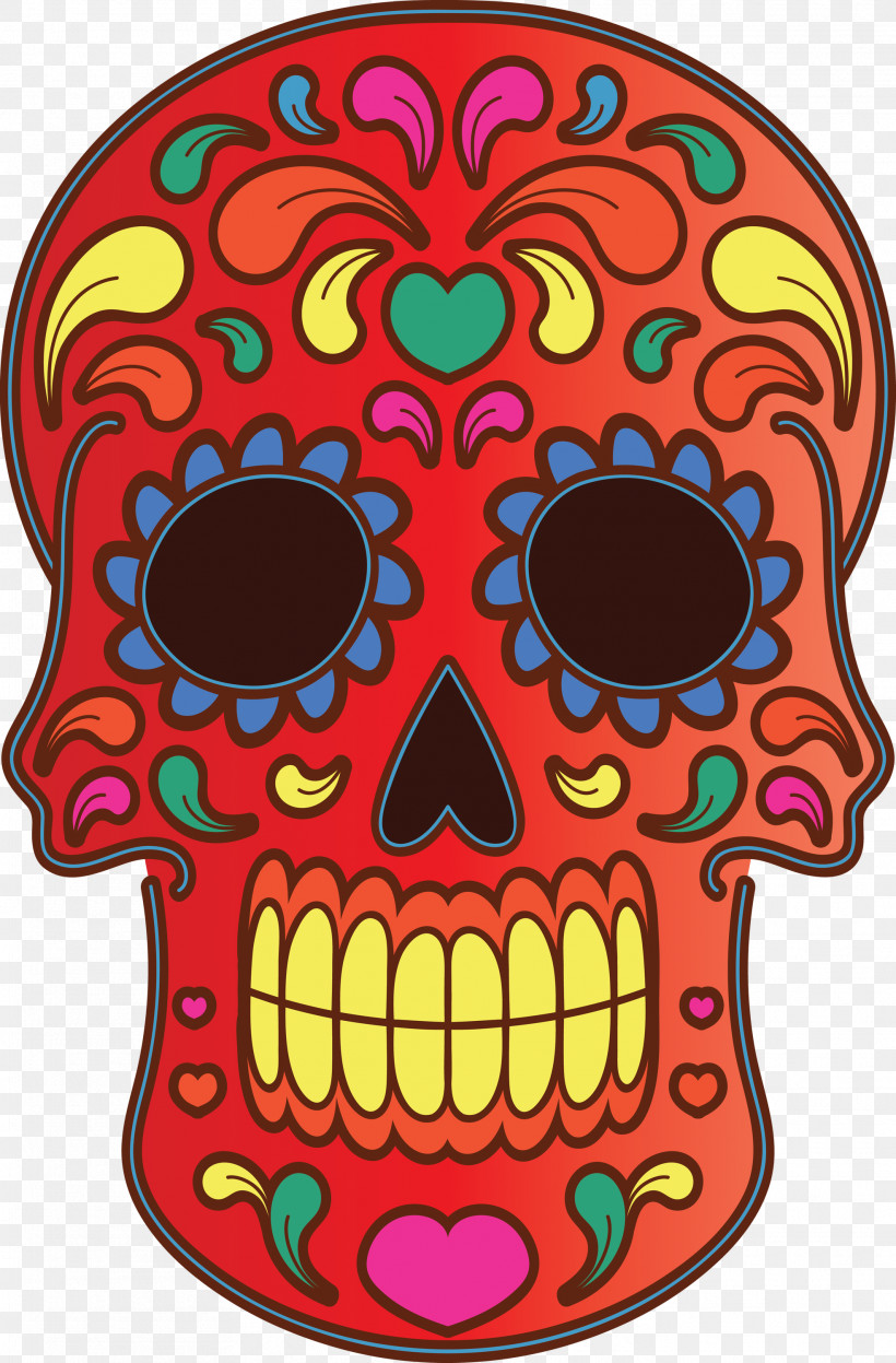 Day Of The Dead Día De Muertos Skull, PNG, 1972x3000px, Day Of The Dead, D%c3%ada De Muertos, Flower, Meter, Skull Download Free