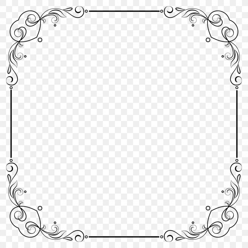 Picture Frames Clip Art, PNG, 1280x1280px, Picture Frames, Area, Black And White, Body Jewelry, Border Download Free