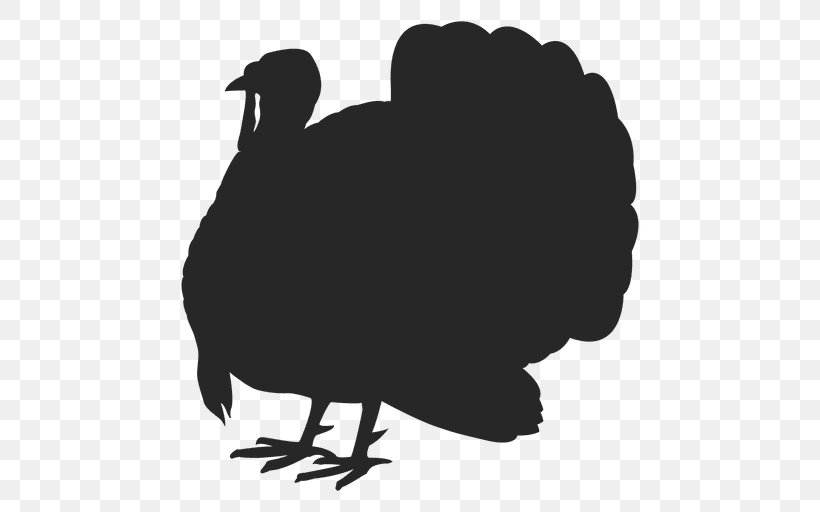 Turkey Meat Jerky Silhouette, PNG, 512x512px, Turkey, Beak, Bird, Black And White, Chicken Download Free
