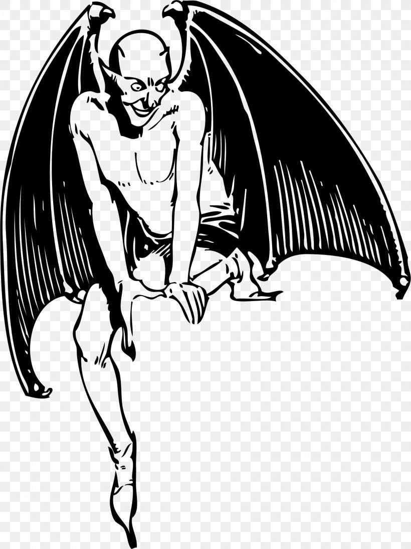 Devil Demon Angel Clip Art, PNG, 1663x2219px, Devil, Angel, Art, Bat, Black Download Free