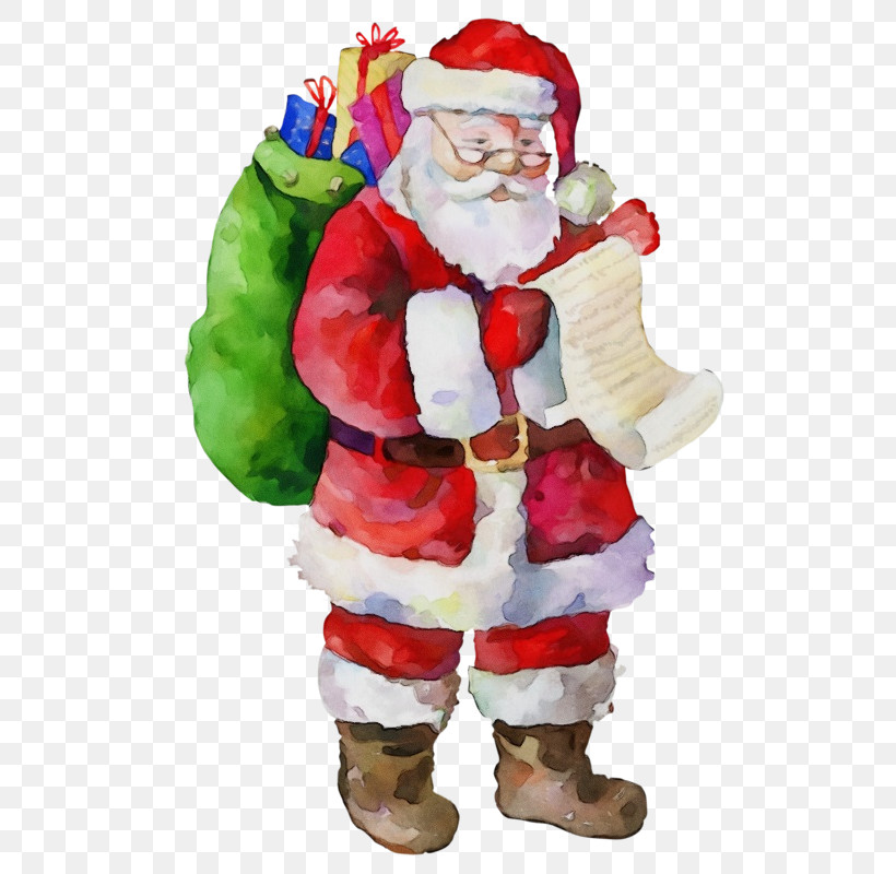 Santa Claus, PNG, 545x800px, Watercolor, Christmas, Figurine, Garden Gnome, Interior Design Download Free
