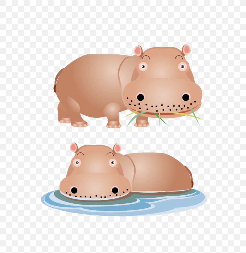 Hippopotamus Euclidean Vector Clip Art, PNG, 595x842px, Hippopotamus, Animal, Cartoon, Flat Design, Mammal Download Free