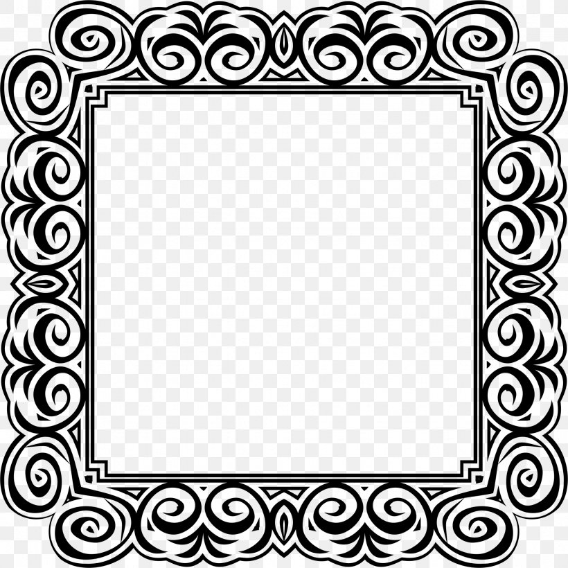 Picture Frames Clip Art, PNG, 2354x2354px, Picture Frames, Area, Black, Black And White, Border Download Free