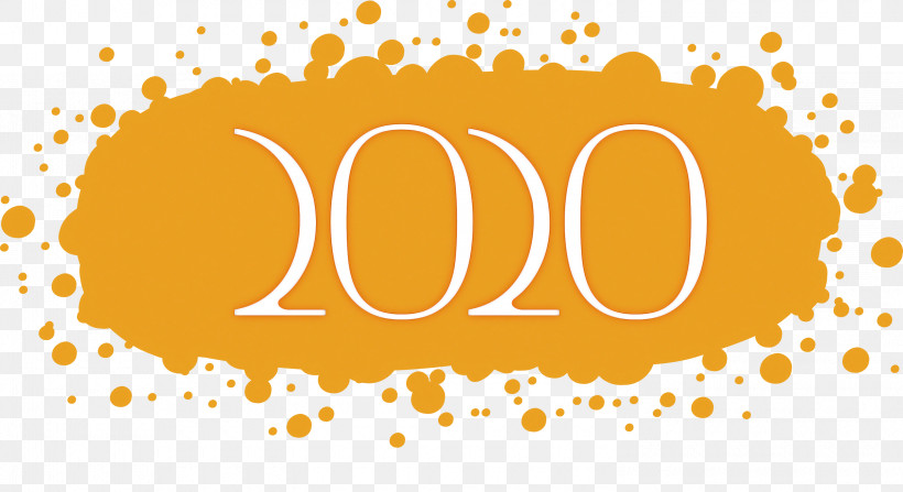 2020 Happy New Year, PNG, 3000x1638px, 2020, Happy New Year, Logo, Orange, Text Download Free