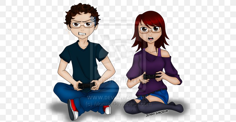 Couple Drawing Nerd Gamer, PNG, 600x425px, Watercolor, Cartoon, Flower, Frame, Heart Download Free