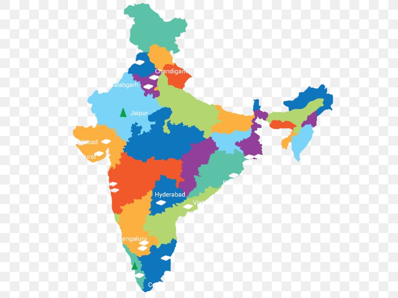 States And Territories Of India Vector Map, PNG, 561x614px, India, Area, Library, Map, Map Collection Download Free