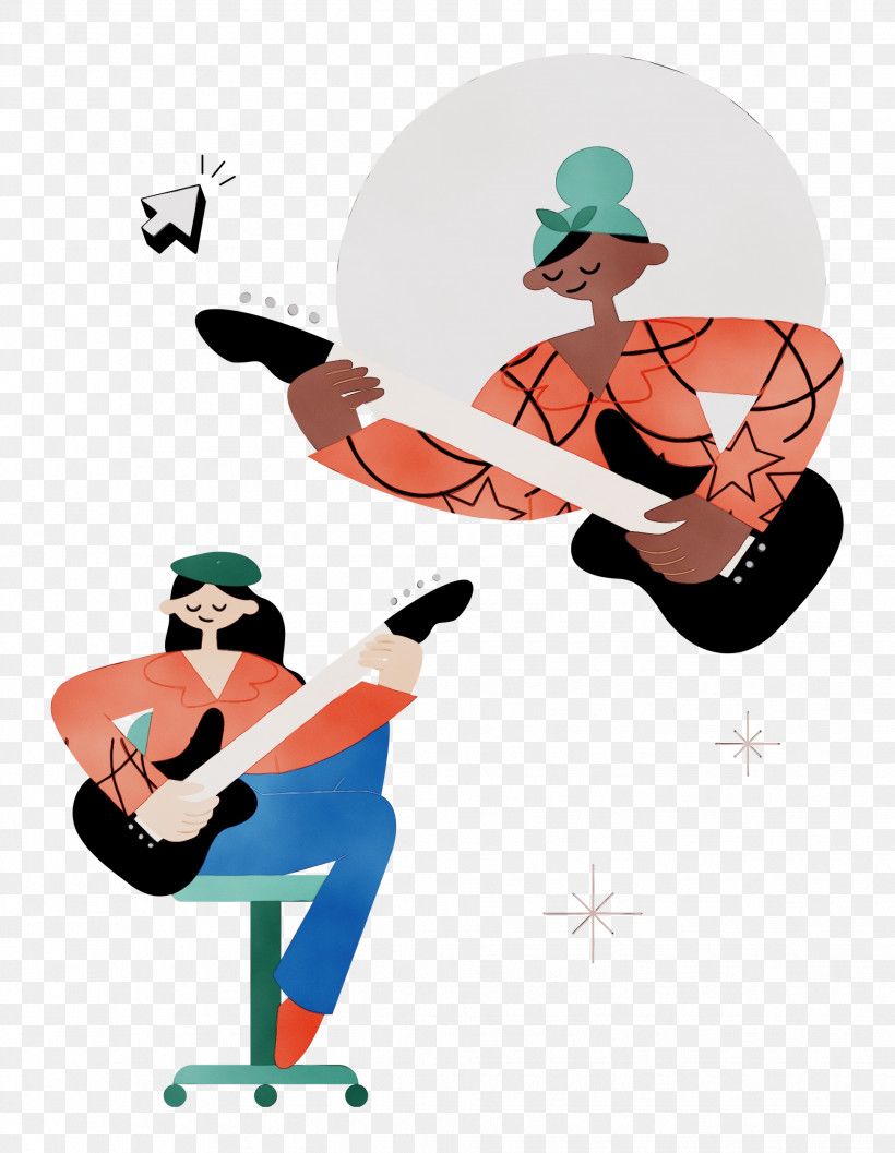 Cartoon Sports Equipment Sitting Joint, PNG, 1938x2500px, Music, Arm Cortexm, Behavior, Cartoon, Guitar Download Free