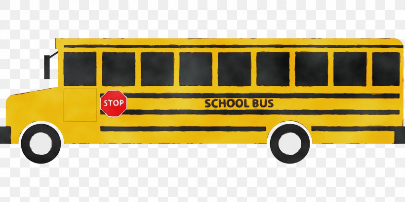 School Bus, PNG, 1920x960px, Watercolor, Becket Washington School, Bus, Bus Stop, Cloverdale Community School Download Free