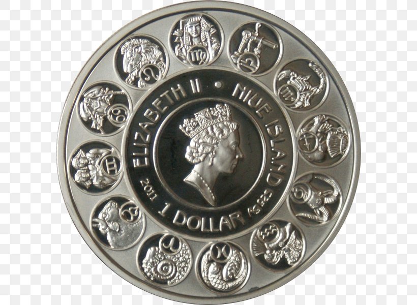 Silver Coin Silver Coin Zodiac Niue, PNG, 600x600px, Silver, Advers, Alphonse Mucha, Art Nouveau, Astrological Sign Download Free