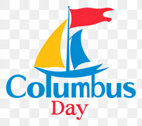 Columbus Day - Columbus Day Logo With Sailboat And Flag PNG