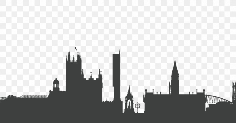 Manchester Silhouette Royalty-free, PNG, 1200x628px, Manchester, Art, Black And White, Castle, City Download Free