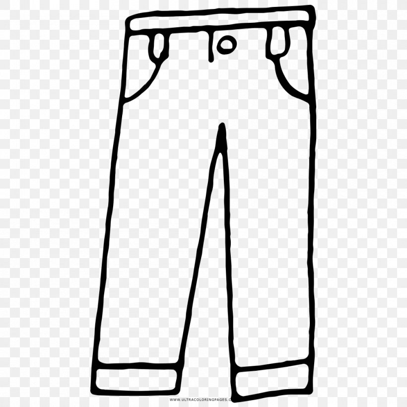Pants Drawing Coloring Book Black And White Line Art, PNG, 1000x1000px, Pants, Active Shorts, Actividad, Area, Black Download Free