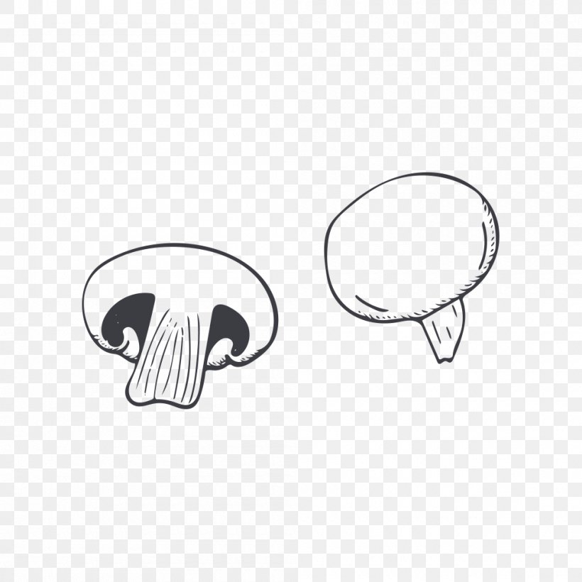 Mushroom Fungus Drawing, PNG, 1000x1000px, Mushroom, Black, Black And White, Brand, Drawing Download Free