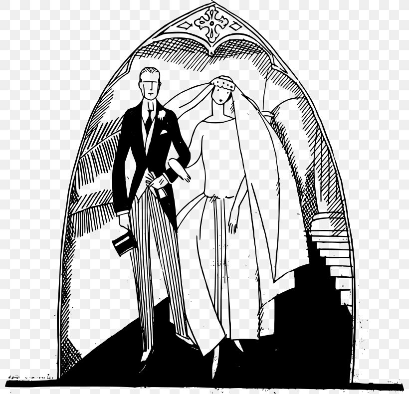Wedding Breakfast Clip Art, PNG, 800x790px, Wedding, Art, Black And White, Bridegroom, Cartoon Download Free