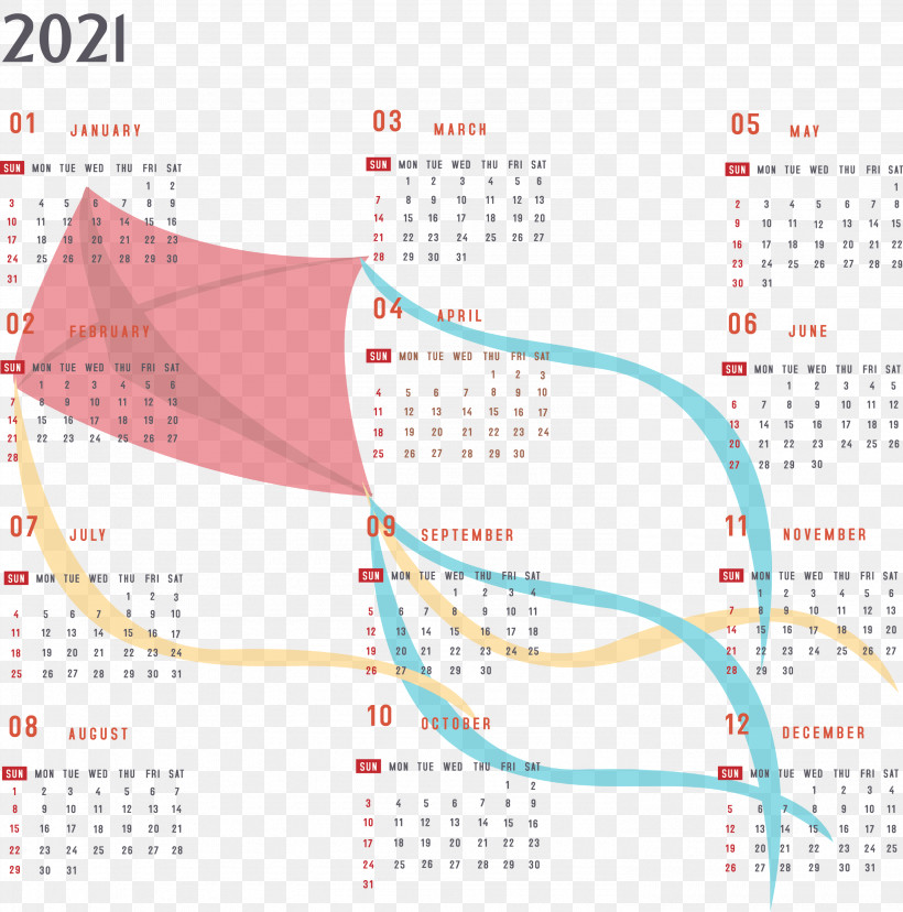 Year 2021 Calendar Printable 2021 Yearly Calendar 2021 Full Year Calendar, PNG, 2968x3000px, 2021 Calendar, Year 2021 Calendar, Calendar System, Diagram, Geometry Download Free