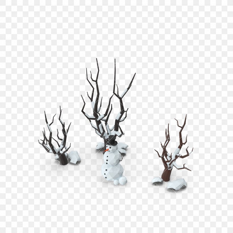 Snowman Low Poly Christmas, PNG, 2048x2048px, 3d Computer Graphics, Snow, Antler, Branch, Christmas Download Free