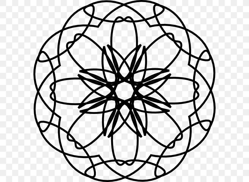 Mandala Wikimedia Commons Ornament Overlapping Circles Grid Pattern, PNG, 600x600px, Mandala, Area, Black And White, Drawing, Line Art Download Free
